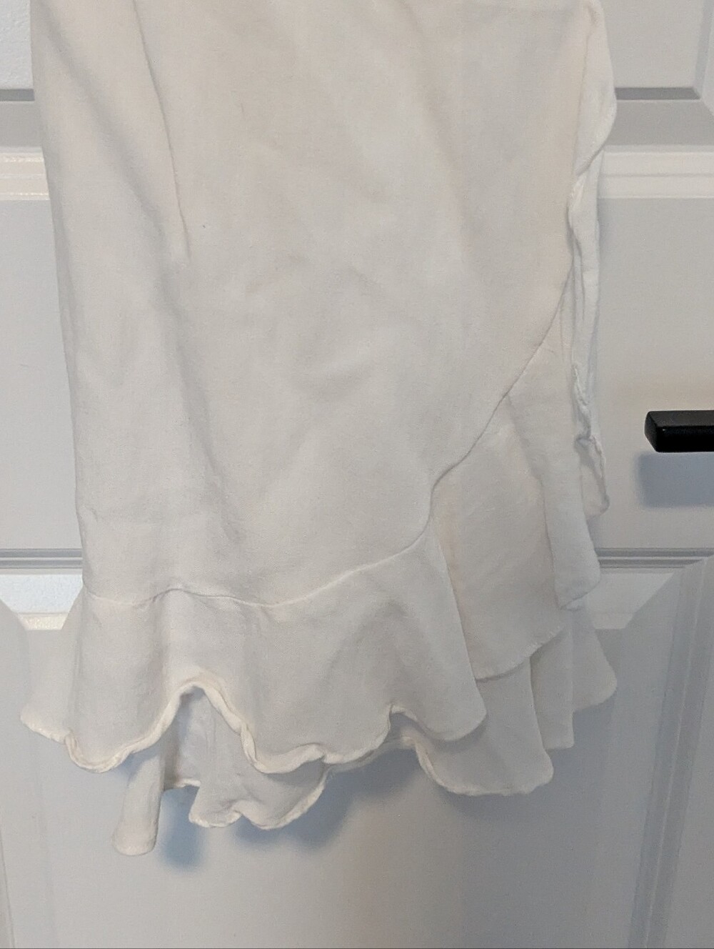 White Ruffled Wrap Top - Picture 5 of 6